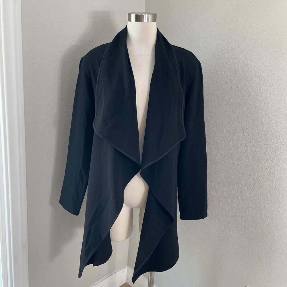 Natori Womens‎ Large Black Open Draped Cardigan Jacket Long Sleeve